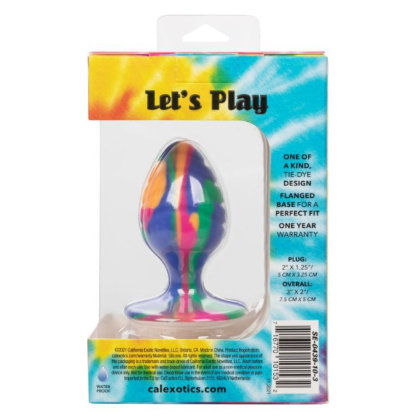Текстурированная анальная пробка M из силикона CHEEKY MED SWIRL TIE-DYE PLUG_2