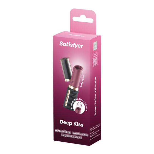 Воздушно-волновой стимулятор Deep Kiss black в виде помады_2