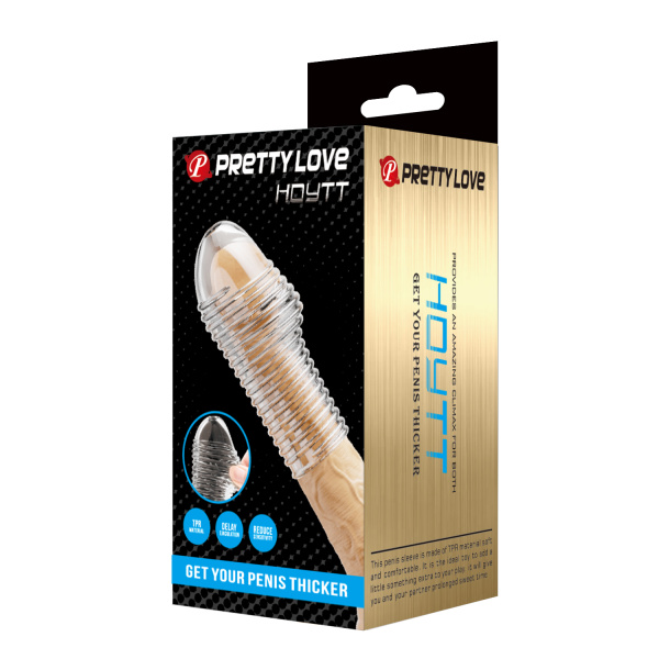 Рельефная насадка на пенис прозрачная Pretty Love BI-026291M_3