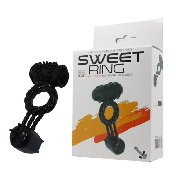 Эрекционное виброкольцо с виброподвеской Sweet Ring_1