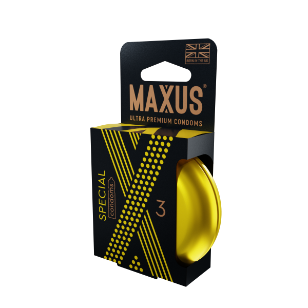 Презервативы MAXUS Special №3 в железном кейсе, точечно-ребристые X-Edition, 3 шт_1