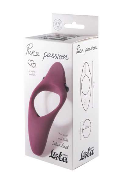 Эрекционное виброкольцо Pure Passion Stardust Wine red_4