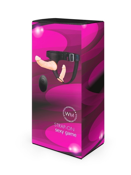 Страпон с вибрацией 10 режимов вибрации l 200x125 мм d 50x32 мм, дистанционный пульт арт. ee-10297_4