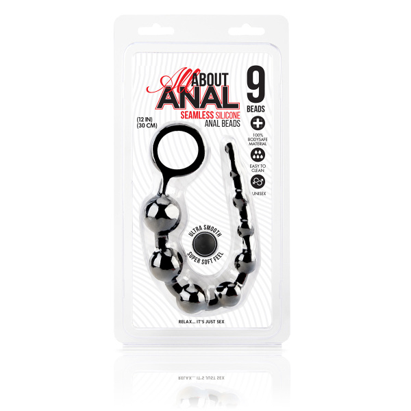 Черные силиконовые анальные бусины Silicone Anal Beads 9 шариков_4