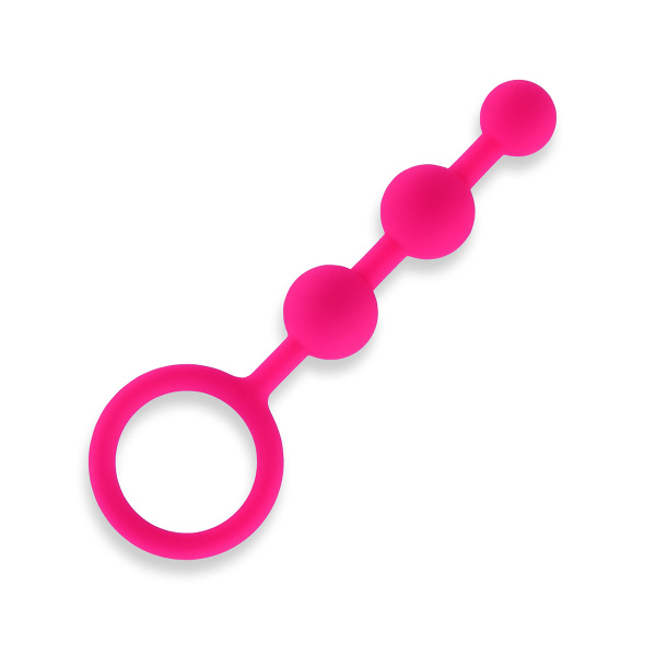 Розовые силиконовые анальные бусины Silicone Anal Beads 3 шарика_3