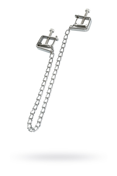 Зажимы для сосков Theatre by TOYFA с цепочкой, металл, серебряные_3