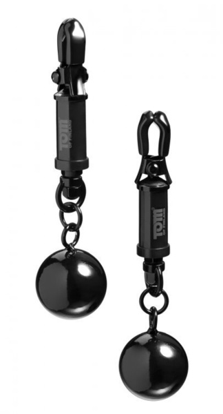 Tom of Finland Barrel Nipple Clamps Зажимы на соски с утяжелителями_1