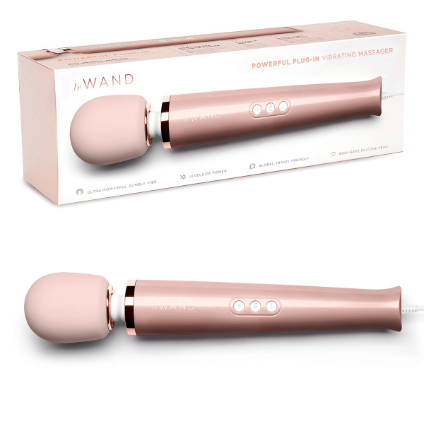 Проводной вибромассажер розовое золото le WAND Rose Gold с 10-ю скоростями_2