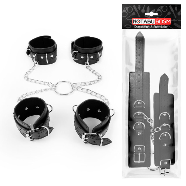 ФИКСАТОР (НАРУЧНИКИ + ОКОВЫ) цвет чёрный арт. NTB-80581_3