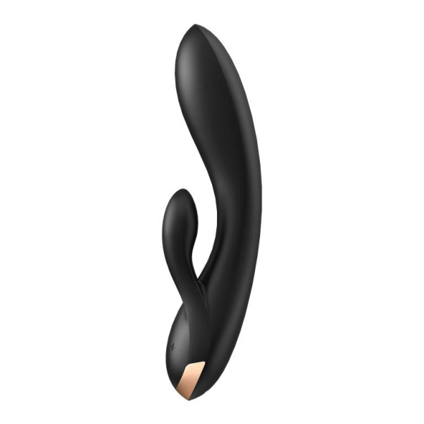 Вибратор-кролик Satisfyer Double Flex с двумя клиторальными отростками, черный_2