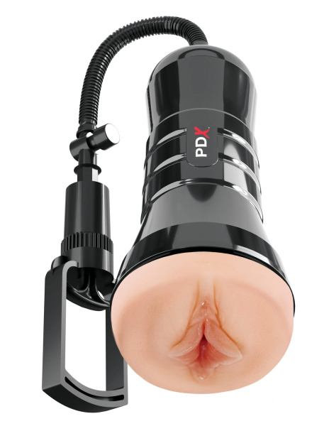 Мастурбатор вагина в тубе с вакуумной помпой Wet Pussies, Super Sucker XXL Stroker_3