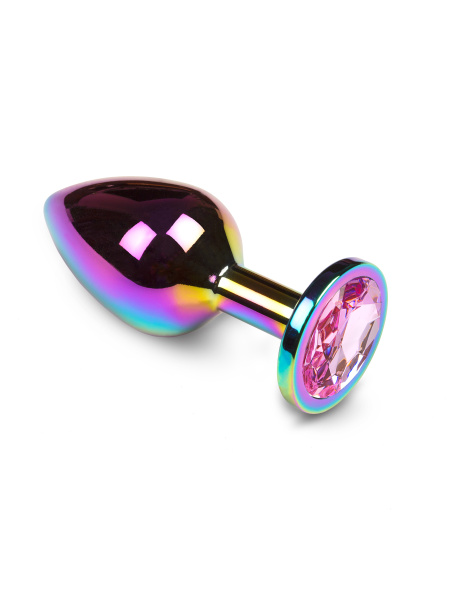 Пикантные штучки - анальная пробка с кристаллом, 7х3 см (розовый)_3