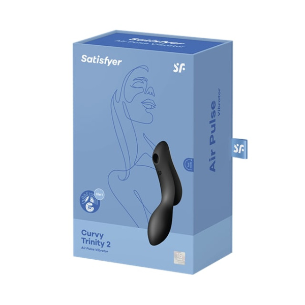 Вакуумно-клиторальный вибромассажер Satisfyer Curvy Trinity 2, черный_1