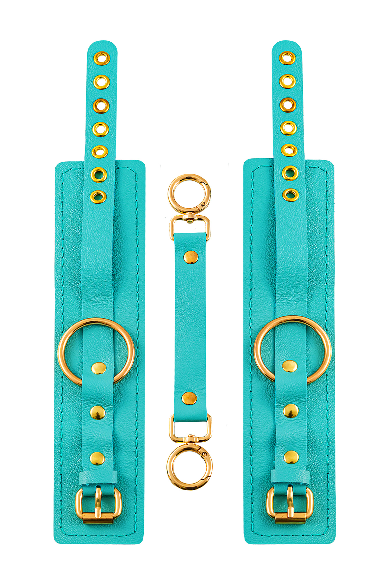 Оковы Pecado BDSM, прямоугольные, однослойные, натуральная кожа, голубой_4