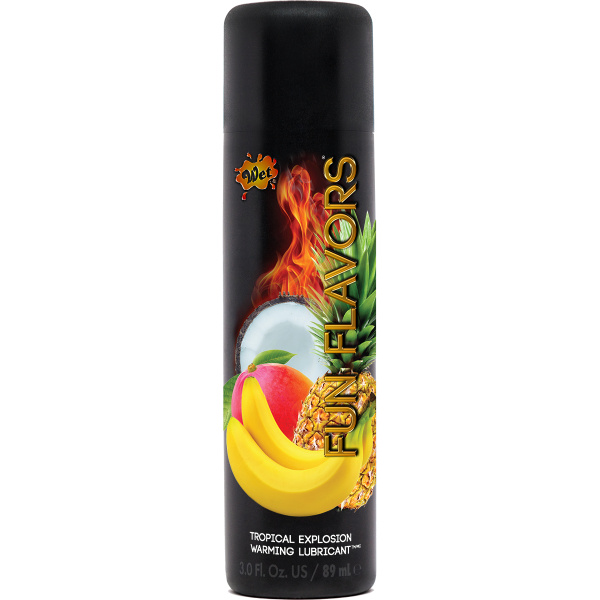 Согревающий лубрикант и лосьон для массажа со вкусом тропических фруктов WET Fun Flavors 89 ml_1