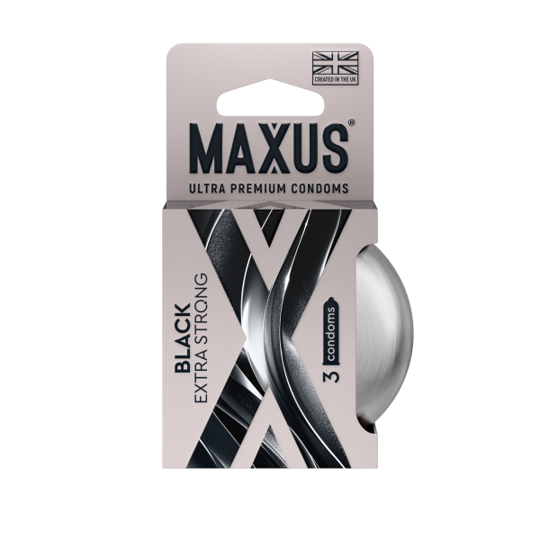 Презервативы MAXUS Extra Strong №3 в железном кейсе, черные, утолщенные, 3 шт_1