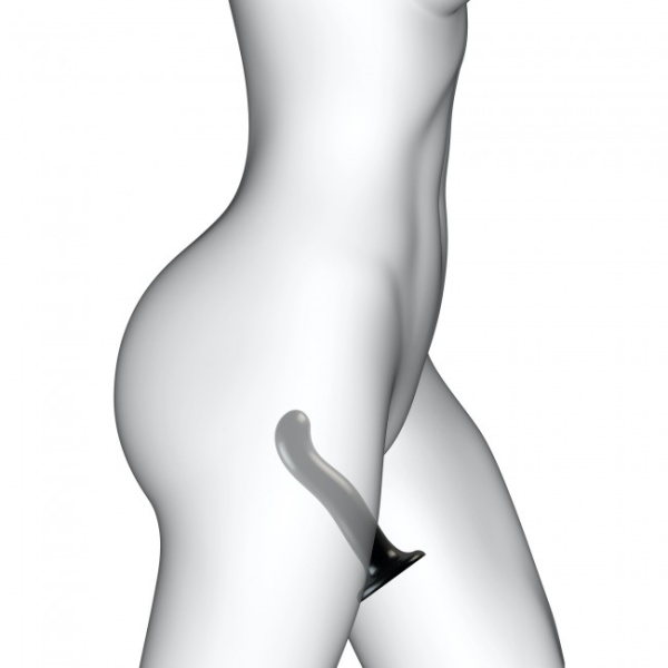 Изогнутый фаллоимитатор Strap-on-me DILDO POINT P&G S Small на присоске, черный_6