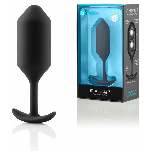 Профессиональная пробка для ношения B-vibe Snug Plug 3 черный_1
