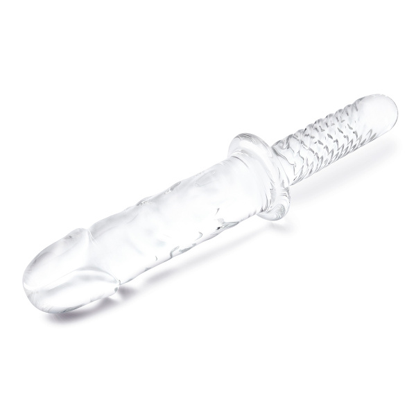 Стеклянный фаллоимитатор двусторонний 11 in Girthy Cock Double Ended With Handle_4