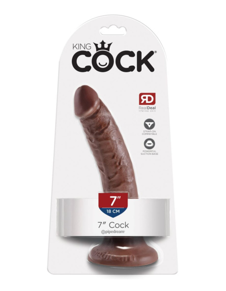 Фаллоимитатор на присоске King Cock 7 Cock - Brown коричневый_1