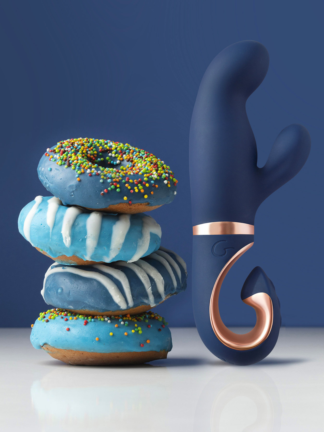 Gvibe Gentley Caribbean Blue - вибратор кролик для стимуляции точки G и клитора с 2 моторами, 19.9х4_5