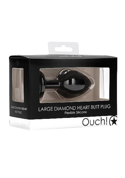 Анальная пробка Large Ribbed Diamond Heart Plug_1