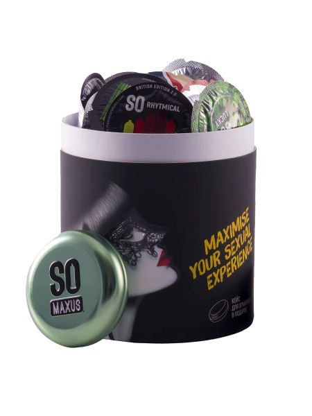 Презервативы MAXUS SO MUCH SEX SPECIAL в черном тубусе, точечно-ребристые, 100 шт_3