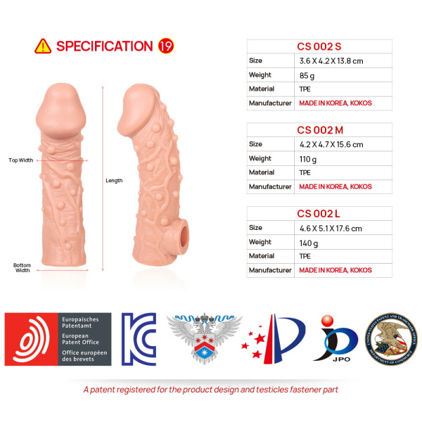 Насадка на пенис Cock Sleeve телесная с рельефом KOKOS CS-002-S_3