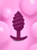 Gvibe Gplug Twist 2 Raspberry витая силиконовая анальная пробка для ношения, 10.5х3.9 см_11