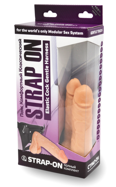 Фаллоимитатор двойной с поясом harness ( strap-on ), l 150 мм d 35 мм арт. 281903_2