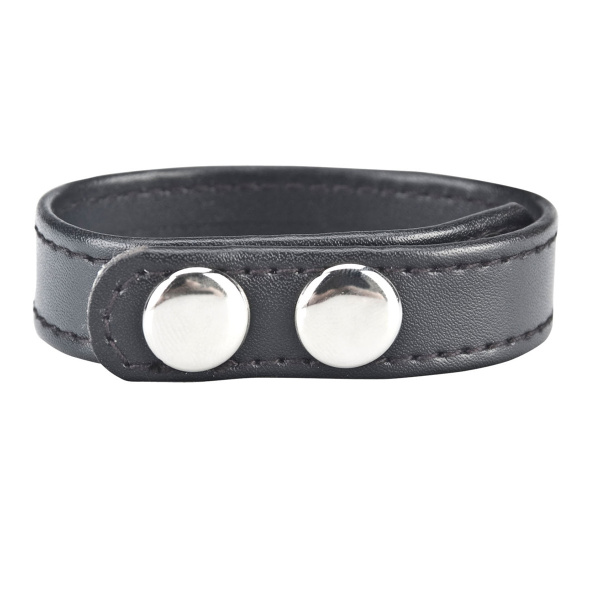 Кольцо на пенис из искусственной кожи на клепках (4-6 см) SNAP COCK RING_3