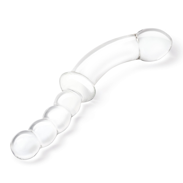 Анально-вагинальный фаллоимитатор 12,5 in Girthy Double Sided Dong With Anal Bead Grip Handle_4