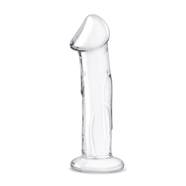 Фаллоимитатор 6 in с рельефом и крупной головкой Glass Dildo With Veins & Flat Base_3