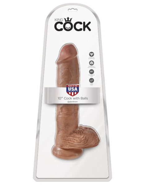 Фаллоимитатор-гигант загорелый King Cock 10 Cock with Balls_1