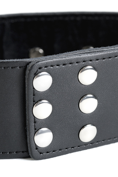 Ошейник TOYFA Theatre кожаный с шипами, черный_4