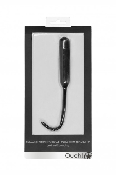 Стимулятор уретры с вибрацией Vibrating Bullet Plug With Beaded Tip_1