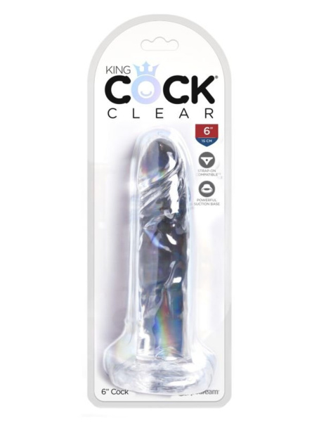 Прозрачный фаллоимитатор на присоске King Cock Clear 6 Cock_1