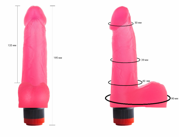 Вибратор гелевый розовый 221600ru_1