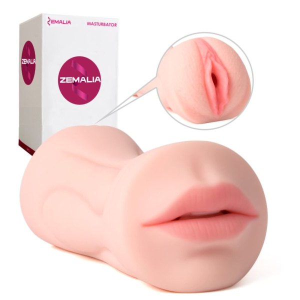 ZW6 / Debby Двухсторонний мастурбатор вагина и ротик с язычком и мягкими зубками_1