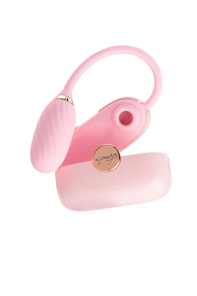 Виброяйцо и вакуумный стимулятор 2 в 1 OTOUCH Louis Vibrate, силикон, розовый, 13,8 см_2