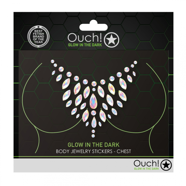 Декоративное украшение (камни) на клеевой основе Body Jewelry Stickers - Chest - Glow in the Dark -_1