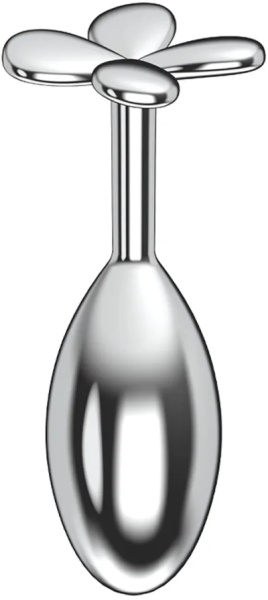 Алюминивая анальная пробка-капля с ограничителем в виде цветка_1