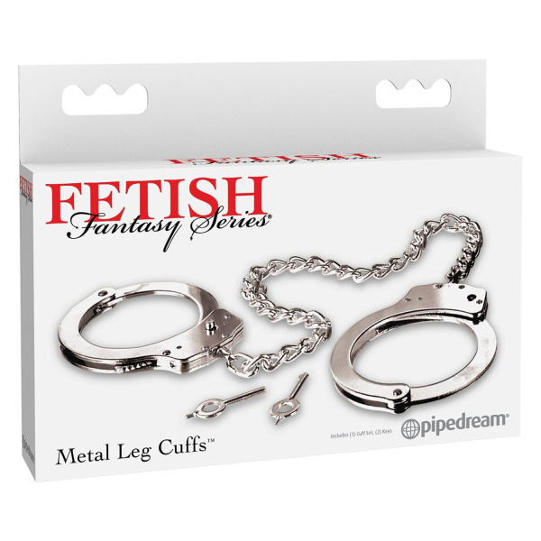 Фиксация для ног с длинной цепочкой Metal Leg Cuffs - Silver_1