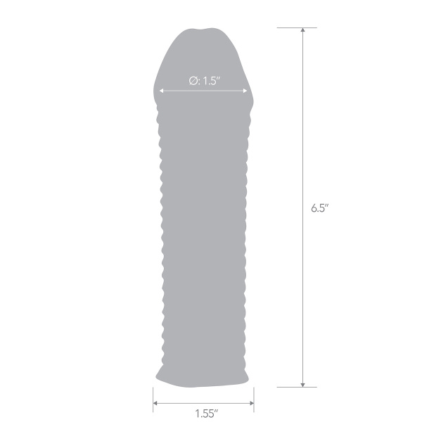 Текстурированная насадка на пенис 6,5in Clear Textured Penis Enhancing Sleeve Extension_5