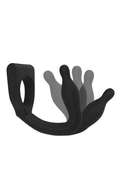 Анальная вибровтулка с эрекционным кольцом MALESATION Discovery, силикон, черный, 20,5 см_3