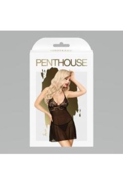 Пеньюар Penthouse "Bedtime story" black (M/L) в комплекте с трусиками._1