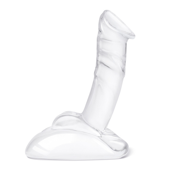 Фаллоимитатор с мошонкой на подставке 7,5 in Rideable Standing Glass Cock With Stability Base_4