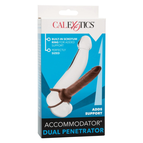Страпон для двойного проникновения (пенетрейшен) Accommodator Dual Penetrator, коричневый_1