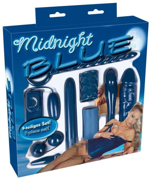 Набор секс-игрушек бирюзового цвета 9 предметов Midnight Blue Set by You2Toys_1