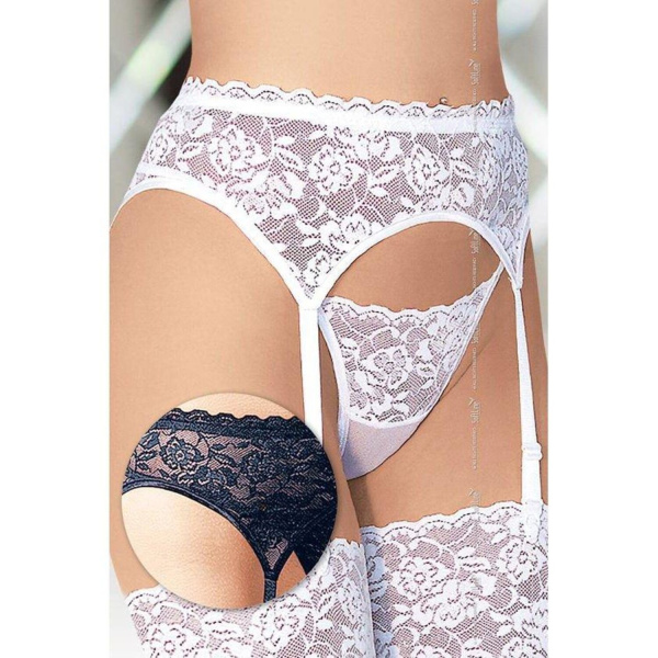 Пояс для чулок и стринги кружевные черные-M/L 330517_1
